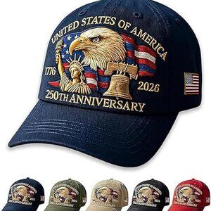 United States 250th Anniversary Celebration Hat Adjustable Retro Patriotic Cap